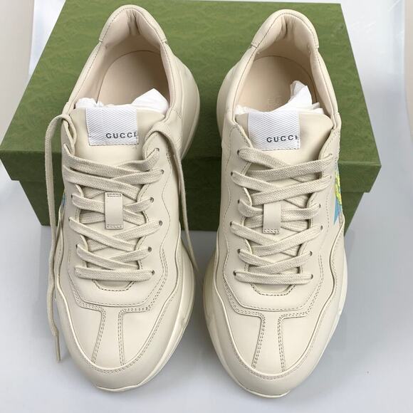 NIB Gucci Man Rhyton Star Print Sneakers - Ivory GG Print Size 8 main image 5